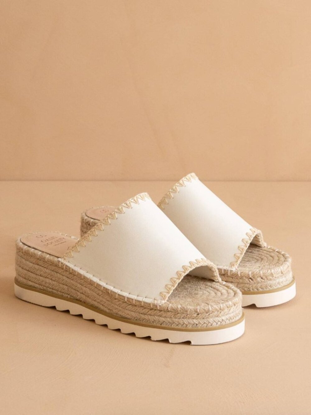 Oasis Society The Vista White Espadrille Platform Sandal